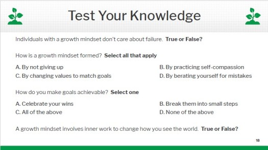 test your knowledge - growth